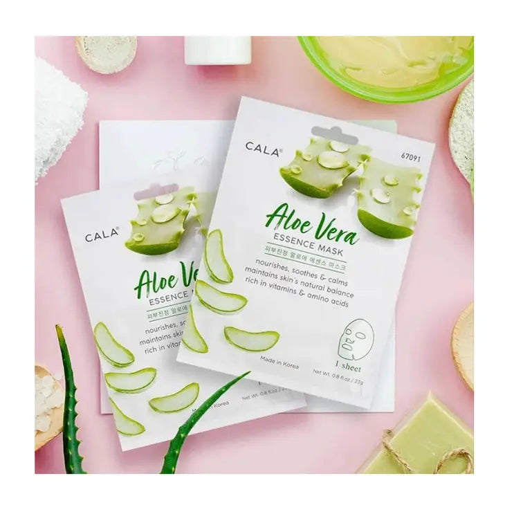 Ansiktsmask ark  Aloe Vera-CALA Essence Facial Mask Sheet -Köp 2 fa 15% rabatt/Köp 3 fa 25% rabatt